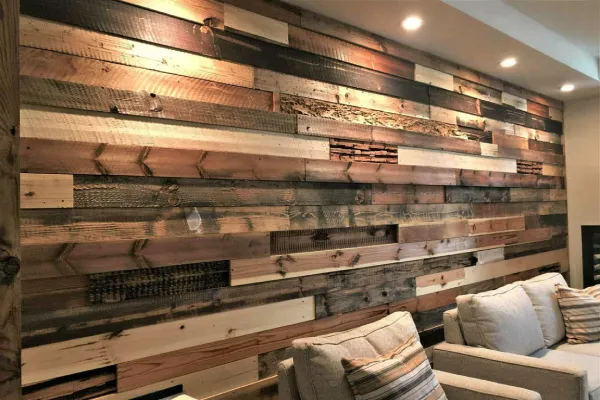 Reclaimed wood wall paneling